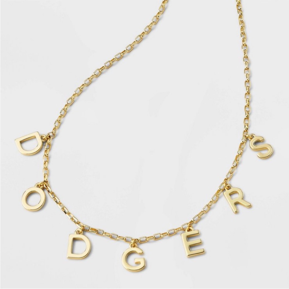 Bijoux Sport by Luv Aj MLB Gold Charm  Letter Necklace - LA Dodgers NWT
